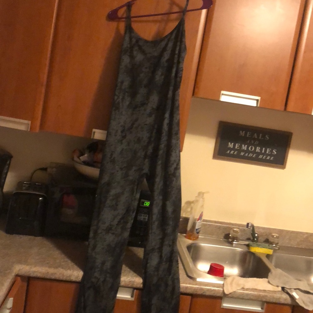 NEW; Jumpsuit grey with black speckles sorta